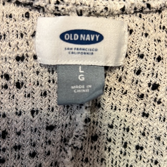 Old navy knit cardigan 3/4 sleeve black and cream large - Picture 6 of 6
